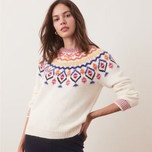 Women's Marine Layer Archive Shasta Crewneck Sweater - Cream and Multicolor